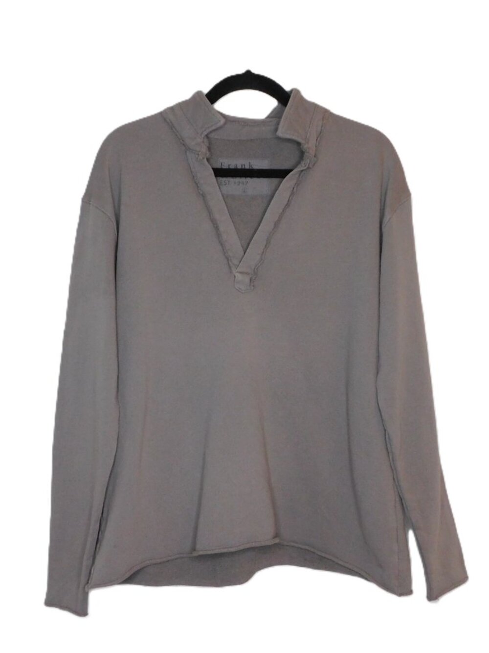 Frank & Eileen Putty Gray Patrick Popover Henley | Distressed | VGUC | Large